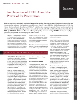 An Overview of FEHBA and the Power of Its Preemption