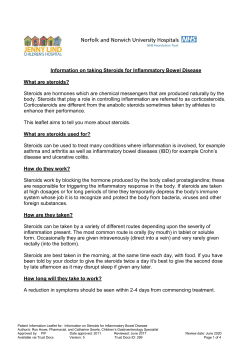 Information on Steroids for Inflammatory Bowel Disease