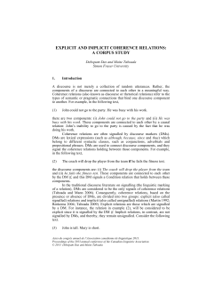 explicit and implicit coherence relations: a corpus