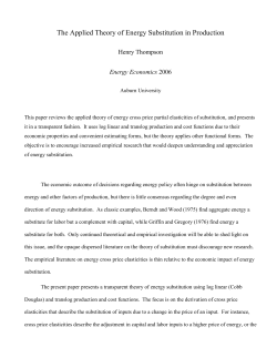 The Applied Theory of Energy Substitution in Production