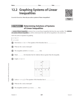 12.2 Graphing Systems of Linear Inequalities