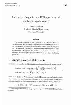 Criticality of ergodic type HJB equations and stochastic ergodic control