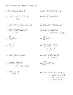 Homework Section 6.3: p 520/ 9-66 multiples of 3 9. x5 = x4 &sdot;x = x4