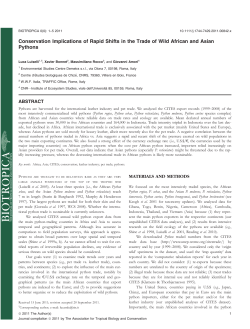 Conservation Implications of Rapid Shifts in the Trade of Wild