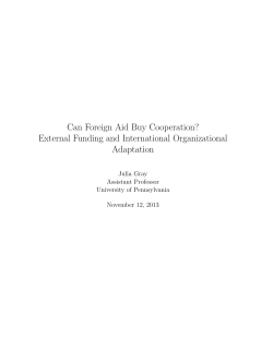 Can Foreign Aid Buy Cooperation? External