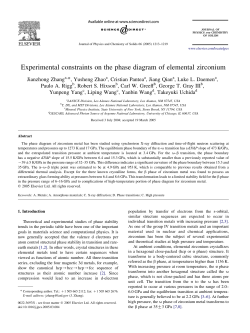 Experimental constraints on the phase diagram of elemental zirconium