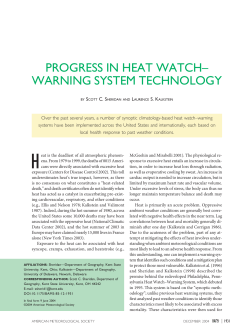 PROGRESS IN HEAT WATCH&ndash; WARNING SYSTEM TECHNOLOGY