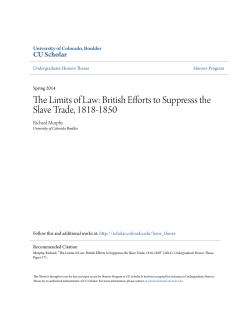 The Limits of Law: British Efforts to Suppresss