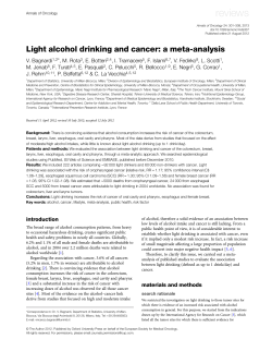Light alcohol drinking and cancer: a meta