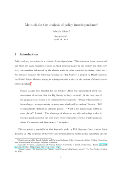 Methods for the analysis of policy interdependence