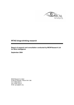 WTAG binge drinking research - Social Issues Research Centre