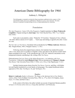 American Dante Bibliography for 1964