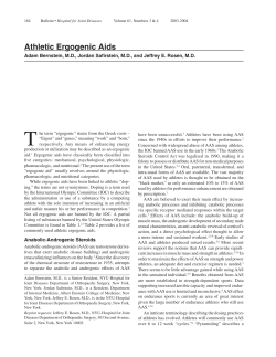 Athletic Ergogenic Aids