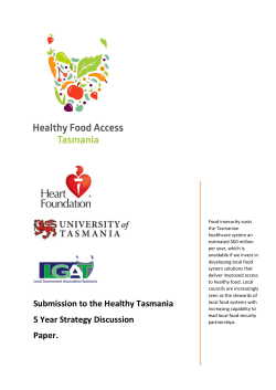 Heart Foundation Healthy Food Access Tasmania Submission to the