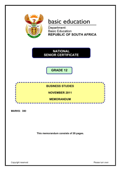 Business Studies Nov 2011 Memo Eng