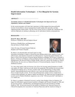 Health Information Technologies &ndash; A New Blueprint for Systems