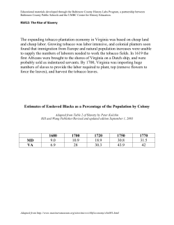The expanding tobacco plantation economy in Virginia was based