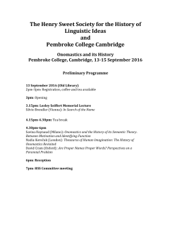 Preliminary Programme