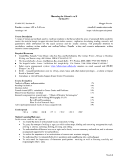 Mastering the Liberal Arts II Spring 2013 50:606:302, Section 40