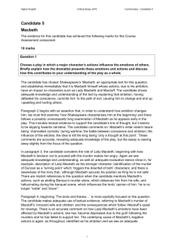 Candidate 5 Macbeth - Understanding Standards