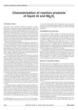Characterization of reaction products of liquid Al and Mg N