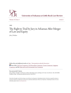 The Right to Trial by Jury in Arkansas After Merger of Law and Equity