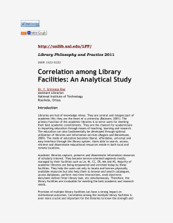Correlation among Library Facilities: An