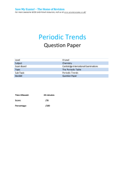 Periodic Trends - SAVE MY EXAMS!