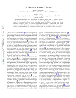 The Mechanical Response of Vacuum