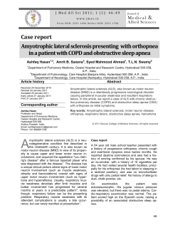 Case report Amyotrophic lateral sclerosis presenting with orthopnea
