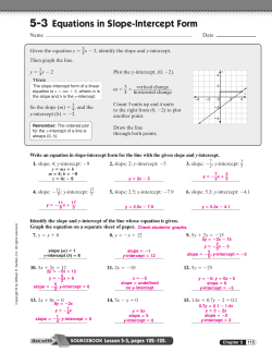5-3 Equations in Slope