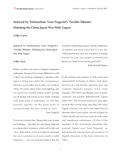Seduced by Nationalism: Yone Noguchi`s
