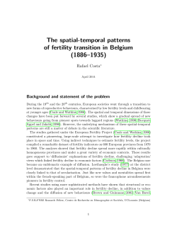 The spatial-temporal patterns of fertility transition in Belgium (1886