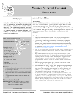 Pre-Visit Activity - Eagle Bluff Environmental Learning Center