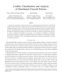 Conflict Classification and Analysis of Distributed Firewall Policies