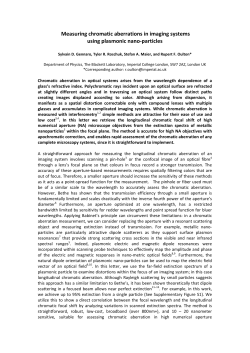 Measuring chromatic aberrations in imaging