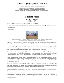 Capital Press - U.S.-Cuba Trade and Economic Council