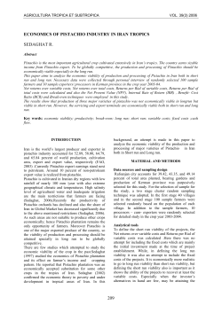 economics of pistachio industry in iran tropics