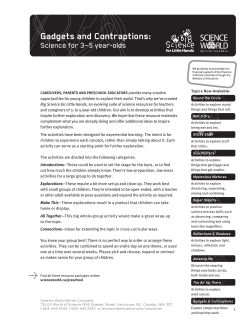 Gadgets and Contraptions - Science World British Columbia