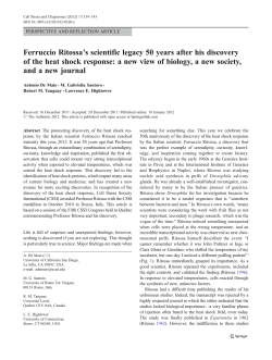 Ferruccio Ritossa`s scientific legacy 50 years after his discovery of
