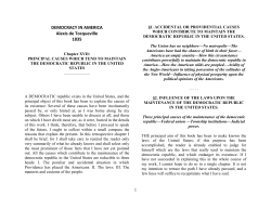 DEMOCRACY IN AMERICA Alexis de Tocqueville 1835