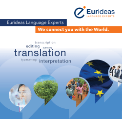 our brochure - Eurideastranslation.com