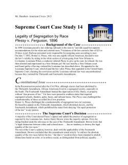 Plessy v Ferguson - Belle Vernon Area School District