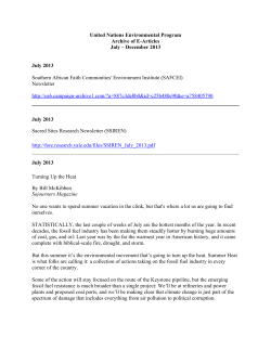 July - December - The Yale Forum on Religion and Ecology