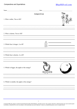 comparatives and superlatives