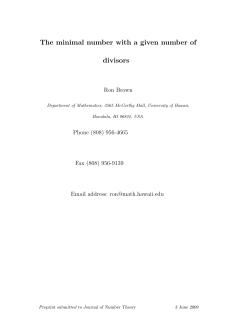 30. The minimal number with a given number of divisors