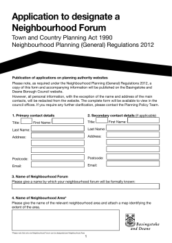 Application to designate a Neighbourhood Forum