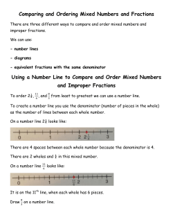 Comparing and Ordering Mixed Numbers and Fractions Using a