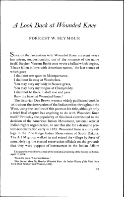 A Look Back at Wounded Knee - American Antiquarian Society
