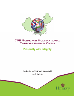 CSR Guide for MNCs in China - Harmony Foundation of Canada